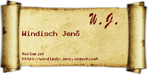 Windisch Jenő névjegykártya